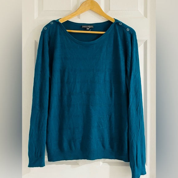 Sz.XL-Teal Sweater with button shoulder Detail - Picture 2 of 4